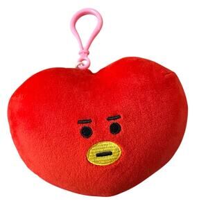 Official BTS BT21 TATA Face Plush Pillow Cushion Small Keychain Soft V Used EUC